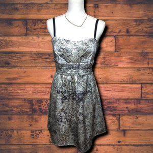 Black & White Satin Mini Dress w/Tulle